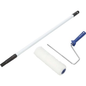 Rullo per pittura LUX in pelliccia sintetica 25 cm con asta telescopica, composto da rullo, staffa e asta.