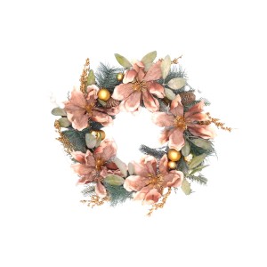 Corona c/fiori e pigne Ø 50 cm