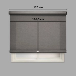 Tenda a rullo Lino filtrante 120x250 cm grigio