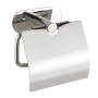 Porta carta igienica Wenko Orea Shine in acciaio inox con coperchio e montaggio a parete Turbo-Loc.