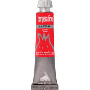 Tubo di tempera rossa marca t.b.t.