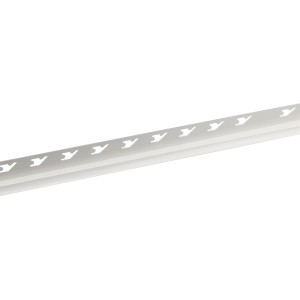 Profilo angolare in PVC bianco opaco, 8 mm x 2,5 m. Ideale per piastrelle.