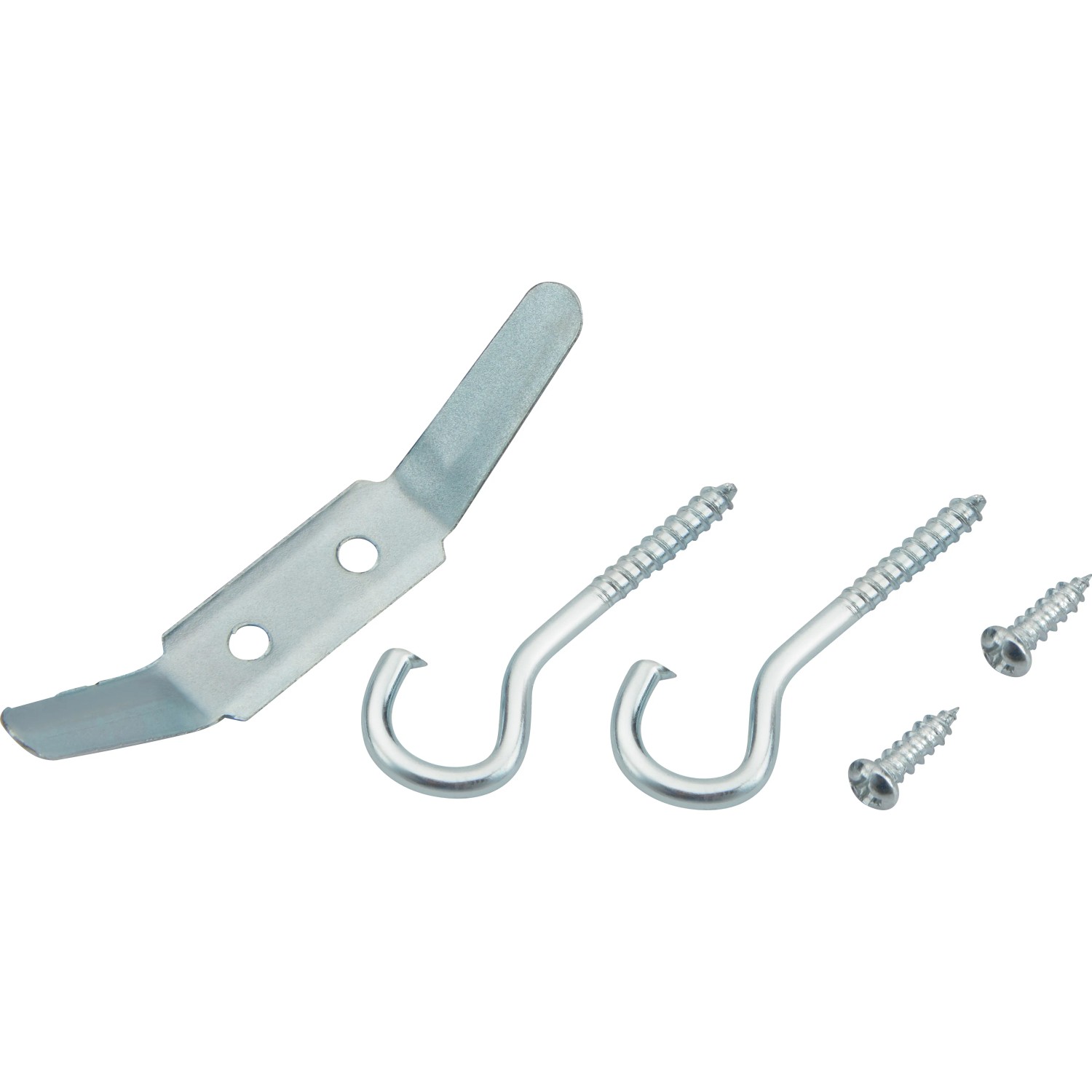 Set di fissaggio per tende a rullo e pacchetto con ganci e viti.