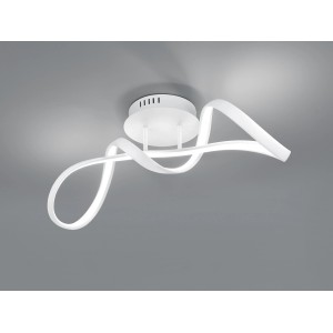 Plafoniera LED moderna e dimmerabile Perugia, 60 cm, bianco opaco, per spazi abitativi.