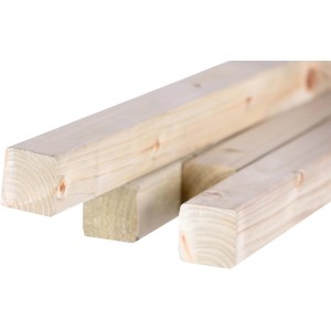 Pali in legno per recinzioni, finitura naturale.