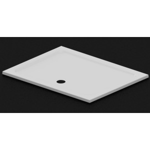 Piatto doccia rettangolare bianco con foro di scarico, categoria: Piatti doccia.