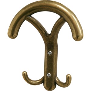 Organizer armadio t.b.t. color ottone con tre ganci.