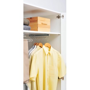 Wenko estraibile per armadio per camicie e vestiti in un armadio, cromato.