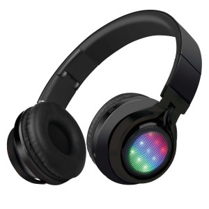 Cuffie t.b.t. nere con illuminazione LED sul padiglione auricolare.