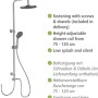 Sistema doccia Wenko Watersaving Chrome con soffione e doccetta, regolabile in altezza.
