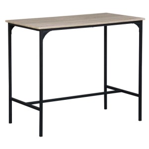 Tavolo bar struttura in metallo e piano in MDF 100x60x87 cm nero