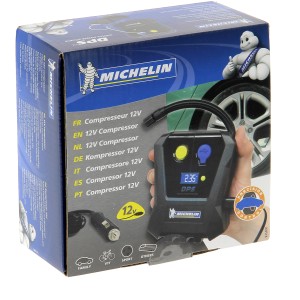 Compressore Michelin 12V nella confezione originale. Ideale per accessori auto.