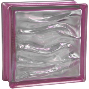 Blocco di vetro BM Aqua Reflex Ametista, 19x19x8cm. Blocco di vetro trasparente con effetto metallico.