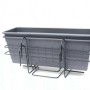 Fiorera da esterno in plastica con sottovaso nero 40 cm 2pz