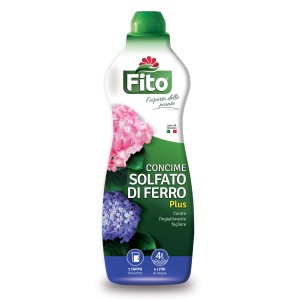 Concime con ferro Fito in flacone, per il trattamento delle foglie gialle.