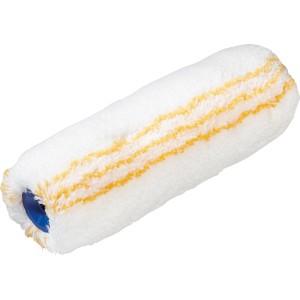 Rullo per emulsioni LUX 25 cm a grana grossa, rullo per pittura con rivestimento in poliammide e strisce gialle.