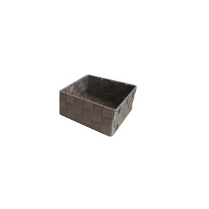 Cesto portaoggetti marrone t.b.t. Cassettiere con motivo intrecciato.