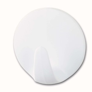 Gancio adesivo bianco rotondo per bagno e cucina.