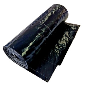 Rotolo di sacchi per rifiuti neri LDPE, 140 l, 10 pezzi, per smaltimento rifiuti.