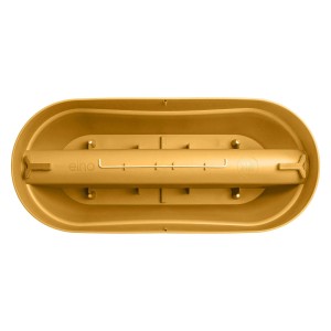 Fioriera decorativa Elho dorata e allungata, vista interna.