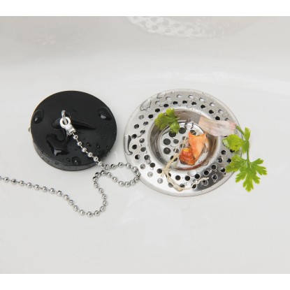 Filtro per scarico lavello in acciaio inox lucido Ø 7 cm 2 pezzi