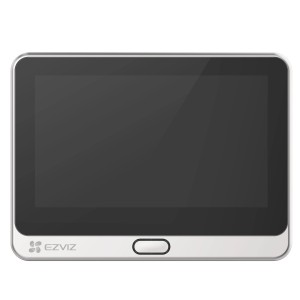 Videocitofono wireless Ezviz DP2C con monitor a colori e cornice argentata.