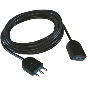 Prolunga t.b.t. nera con spina e presa.