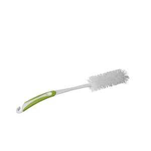 Spazzola per bottiglie OBI, verde e bianca, con manico a 2 componenti per la pulizia.