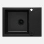 Lavello 1 vasca gocciolatoio quadrato Idrostile Banes 440x193 mm Nero
