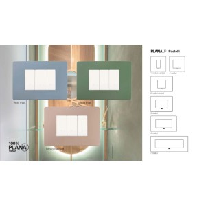 Placca Plana Up 3 moduli salvia