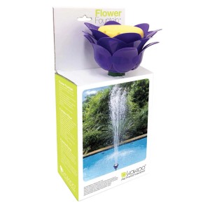 Confezione di una fontana a forma di fiore per piscina, accessorio per piscina.