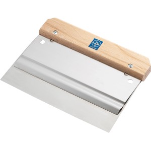 Spatola Biflex LUX 200 mm con manico in legno di faggio e lama in acciaio inox.