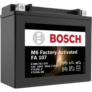 Batteria moto Bosch GEL nera 18Ah, senza manutenzione e a prova di perdite.