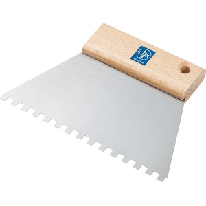 Spatola dentata LUX Classic 180 mm C2 con manico in legno e lama in acciaio per colla per piastrelle.
