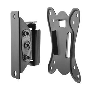 Supporto da parete nero per TV, accessori video.