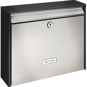 Cassetta postale Burg Wächter Black & Steel Oxford 6877 B+S, acciaio/acciaio inox, DIN C4