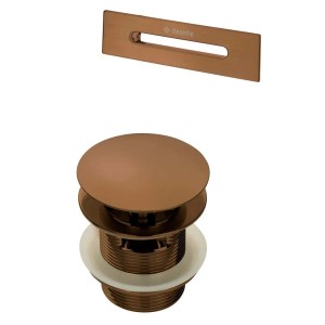 Kit per vasca piletta e tappo troppopieno vasca bronzo spazzolato