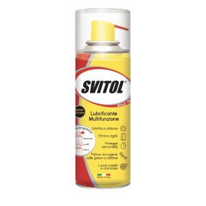 Lubrificante multifunzione Svitol in spray, giallo/rosso. Per manutenzione, lubrificazione e protezione dalla ruggine.