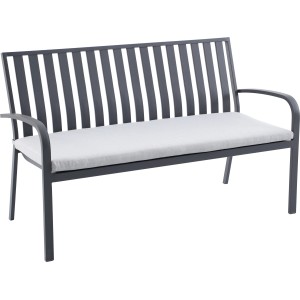 Panchina da giardino Sheridon in alluminio 150x66x90 cm grigio