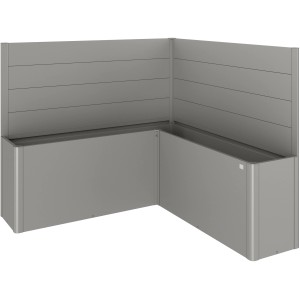 Biohort Paravento Belvedere a L, 2 pezzi, grigio quarzo metallizzato, accessorio per aiuole rialzate.