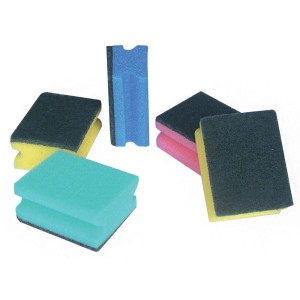 Spugne colorate assortite, ad es. spugna per la pulizia, spugna per i piatti, spugna per la pulizia.
