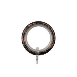 Anello per bastone per tende, marrone-nero, per fissare le tende ai bastoni.