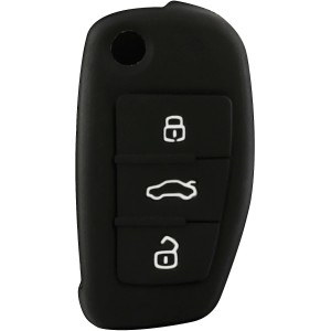 Custodia nera per chiave auto con tre pulsanti per la cura dell'auto.