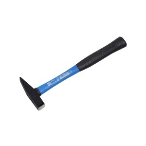 Mazzuola da fabbro LUX Classic, 200 g, con manico in fibra di vetro blu e testa in acciaio per utensili nero.