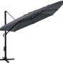 Ombrellone a braccio Moga grigio, Ø 300 cm, con manovella e supporto. Protezione solare per giardino e terrazza.