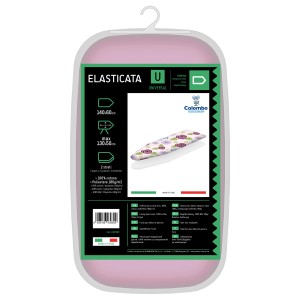 Copriasse da stiro confezionato con motivo floreale, elastico, misura universale.