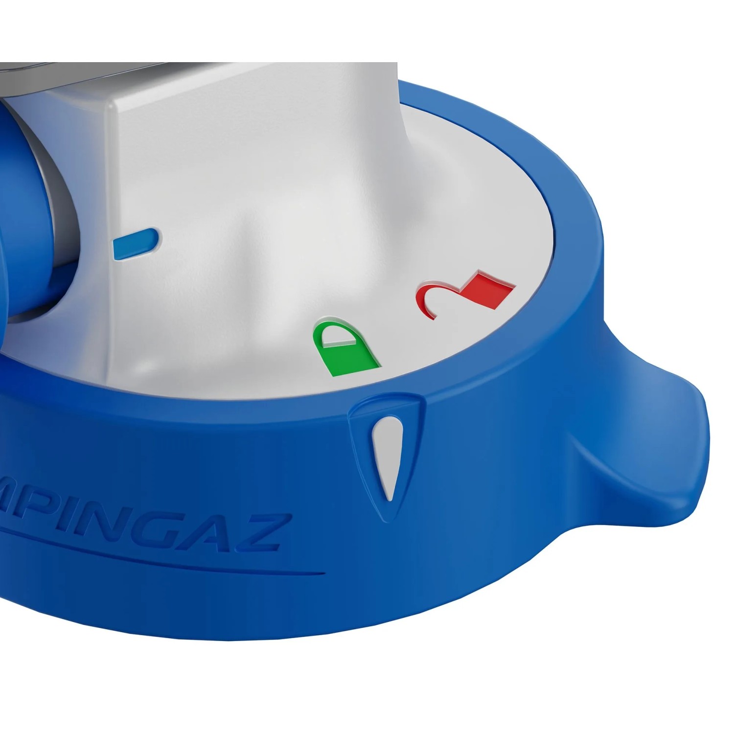 Dettaglio del fornello a gas Campingaz Twister Connect con funzione Dual-Lock.