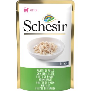 Schesir Kitten Filetto di Pollo, 85g alimento umido per gattini in busta.