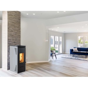 Stufa a pellet canalizzata Invicta Talo Plus 11,6 kW grigio