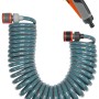 Gardena Set tubo a spirale 10 m con doccetta a impulsi e raccordo per rubinetto per irrigazione giardino.